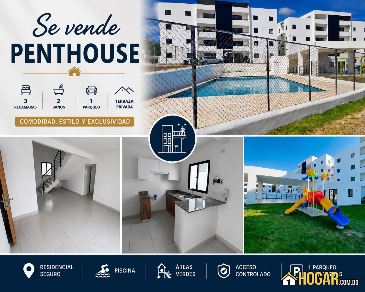 Penthouse en venta de 3 hab. en Santiago