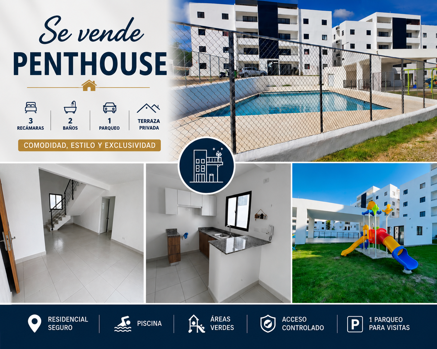Penthouse en venta de 3 hab. en Santiago